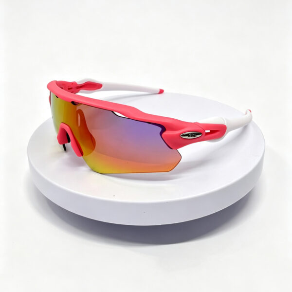 ERQI Gloss Black Frame Unisex Cycling Sunglasses, Professional Windproof Sand Resistant Sports Goggles with Clear Wide Vision - Image 7