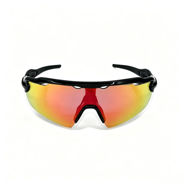 ERQI Gloss Black Frame Unisex Cycling Sunglasses, Professional Windproof Sand Resistant Sports Goggles with Clear Wide Vision - Image 4